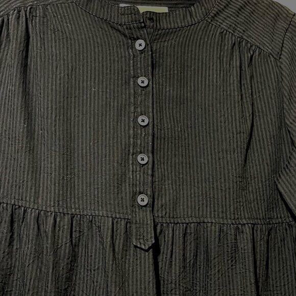 Michael Michael Kors Womens Size L Black Button-Front Long-Sleeve Tunic Top - Picture 2 of 9